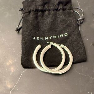 Jenny Bird Shiny Silver Hoop Earrings
